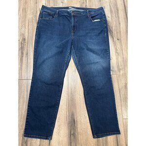 Old Navy Power Straight Womens Dark Wash Jeans Size 20 Cotton/Polyester Blend